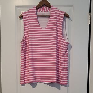Talbots Pink and White Striped Tank Top